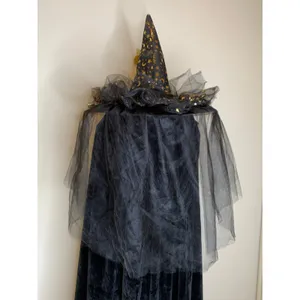 Witch Hat Black Gold Celestial Moon Star OSFA Costume Halloween thumbnail 3