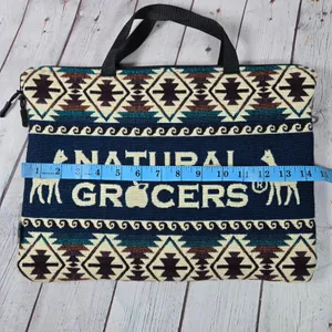 Natural Grocers Llama‎ Wool Laptop Sleeve Bag Southwest Geometric Ecuador Blue thumbnail 7