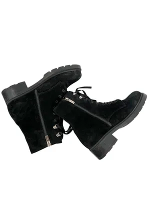 La Canadienne Sabel Black Suede Waterproof Combat Lace-Up Ankle Boots Size 7.5 thumbnail 4