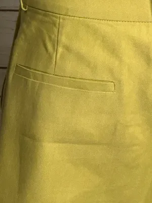 Ann Taylor chartreuse cotton linen tailored cuffed chino shorts Size 10 thumbnail 4