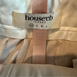 House of CB NWT Pleated Wide‎ Leg Dress Pants Women’s Size XS Beige Cream High thumbnail 7