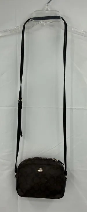 Coach Brown Signature Small Crossbody with Black Strap D17 thumbnail 1
