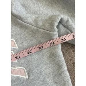 Parke X Stoney Clover Lane Grey Pink Varsity Mockneck Sweatshirt S/m thumbnail 6