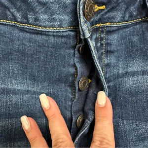 Maurices Dark Blue Distressed Skinny Jeans, Size 12 Short thumbnail 4
