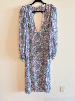 NWT For Love and Lemons Shelly Midi Dress Size L thumbnail 2