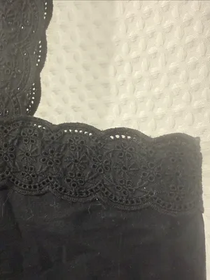 H &M Black Trimmed Lace top and Strap Crop Top Size Small thumbnail 3