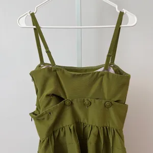 Maeve Cotton Silk Academia Quirky Lagenlook Babydoll Fit Flare Dress 2 Green thumbnail 7
