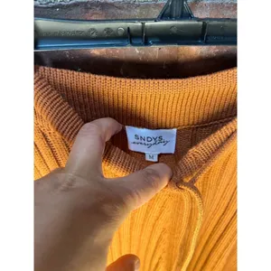 SNDYS Hendrix Ribbed Knit Drawstring Pants Burnt Orange Wide Leg Lounge Pants M thumbnail 9