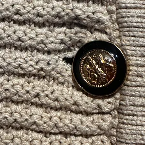 Gemma‎ + Jane tan cardigan knit size m with buttons cotton blend thumbnail 4