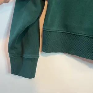 Zara Womens Cropped Hunter Green Hoodie Sweatshirt Small thumbnail 3