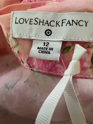 LoveShackFancy x Target Pink Floral Puff Sleeve Mini Dress NWT Cottagecore thumbnail 5