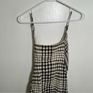 Free People Womens Size 0 Nodia Gingham Check Wrap Mini Dress Black White Cotton thumbnail 8
