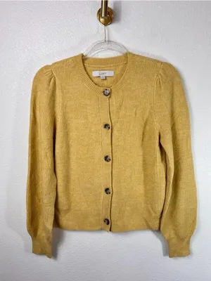LOFT Soft Fuzzy Knit Button-Down Cardigan Size S thumbnail 2