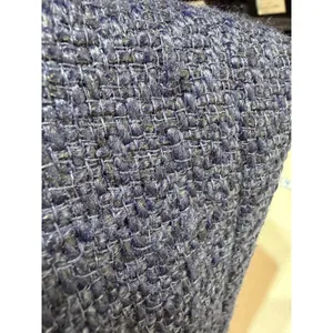 WD.NY Jacket Womens Medium Blue Tweed Scalloped Trim Old‎ Money Professional thumbnail 13