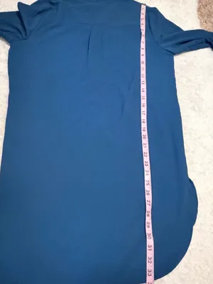 Vince Camuto small Women's Teal Long-Sleeve Button-Down Shirt Dress / Tunic thumbnail 6