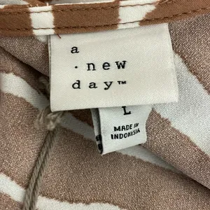 NWT A New Day Khaki Satin Maxi V-Neck Slip Dress Zebra Stripes Sexy Slinky Large thumbnail 5