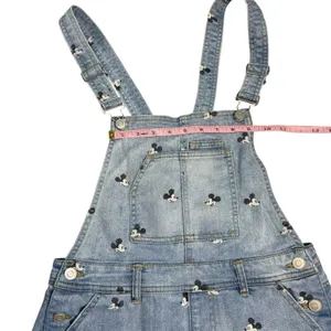 Disney Parks Mickey Mouse Denim Short Overalls Juniors Size Medium Bounding thumbnail 6