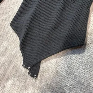 Abercrombie & Fitch Black Off Shoulder Ribbed Long Sleeve Bodysuit Medium #1700 thumbnail 5