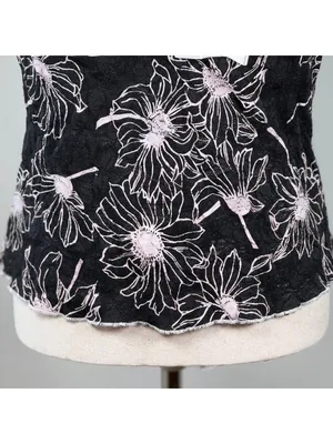Vintage Y2K Speechless Black Lace Going Out Top Pink Floral XL Fairy Whimsigoth thumbnail 4