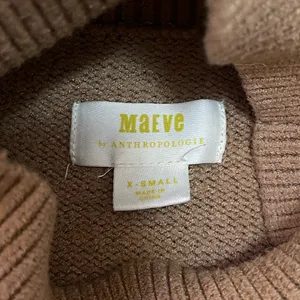 Anthropologie Maeve crystal mock neck oversized sweater in tan women’s size XS thumbnail 6