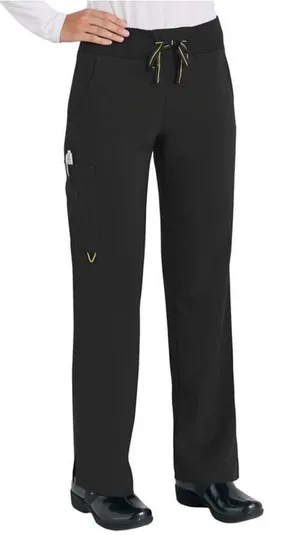 Women's Activate by Med Couture Black 8747 Yoga Cargo Scrub Pants Size XL Petite thumbnail 1