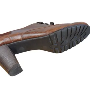 Moretti Brown Leather Lace Up Heeled Oxfords Women Size 39 9 8.5 Brogue Wingtip thumbnail 6