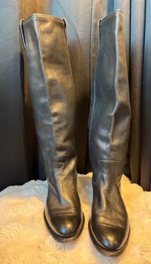 Frye Campus 14L Black Leather Tall Riding Boots Made in Spain 77070 Womens 6 M thumbnail 1