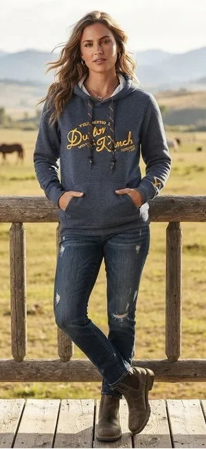 Yellowstone Dutton Ranch Navy Pullover Hoodie Blue thumbnail 1