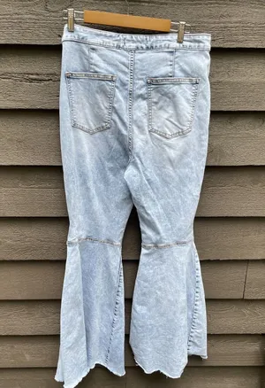 We The Free Just Float On Flare Jeans High Rise Bell Bottom Raw Hem 32x33 hippie thumbnail 16