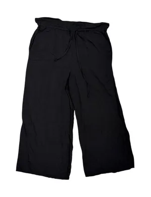 Aritzia Wildred Effortless Black Crepe Drawstring Loose Wide Leg Pants XS thumbnail 1