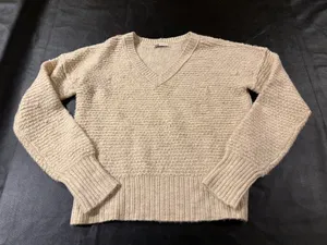 Ladies Small Soft Beige V Neck Sweater thumbnail 1