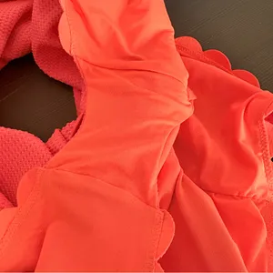 Aerie Waffle Scalloped One Piece‎ Swimsuit in a coral/neon Size XXL thumbnail 8