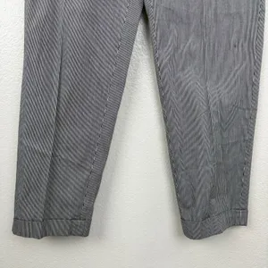 Piazza Sempione Jacqueline Trouser Pants Womens 40 Black White Stripe Career 25" thumbnail 6
