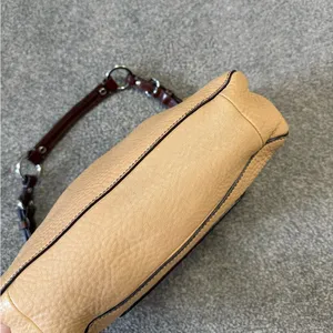 Y2K Vintage Coach Chelsea Pebble Leather Tan Turnlock Shoulder Bag 8A38 thumbnail 3