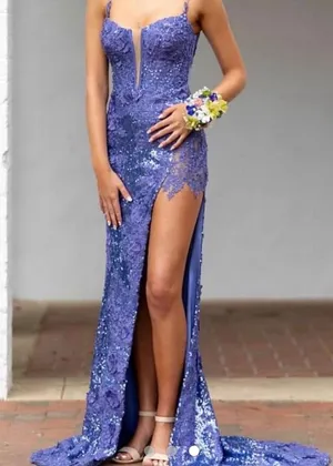Sherri Hill Prom Dress Purple thumbnail 1