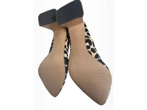 Women's Michael Shannon Leopard Print Heels Size 8 Beige Black thumbnail 5