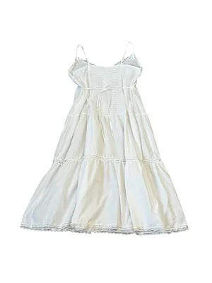Frankie’s Bikinis White Cotton Cottagecore Bohemian Midi Dress Coquette Large thumbnail 8