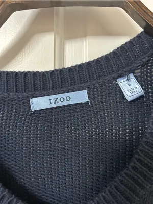 Izod Navy Long-Sleeve Button-Front Knit Sweater thumbnail 4