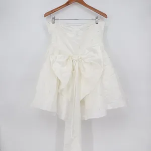 Showpo Cailene Ivory Strapless Pearl Mini Dress with Bow Train Size 12 thumbnail 8