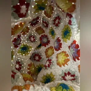 Crochet multicolored shoulder bag Red thumbnail 2
