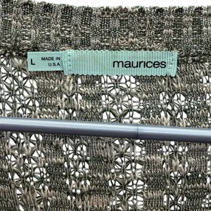 Maurices Open Front Textured Knit Cardigan Womens Large Olive Cream thumbnail 9