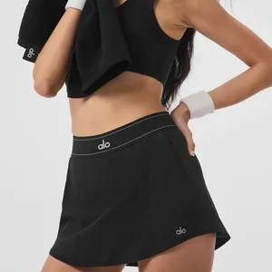 Alo Yoga black tennis skirt with built-in shorts and pockets thumbnail 1