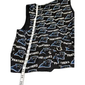 Carolina Panthers Vest Women Size M/L Black NFL Football Button Front thumbnail 2
