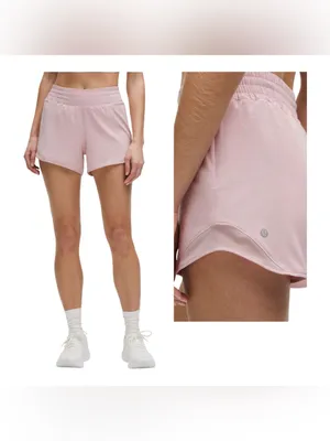 Lululemon Hotty Hot High Rise Shorts Women’s Size 4 Pink Haze 4” Lined Run NEW thumbnail 2