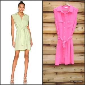 Amanda Uprichard Edith Mini Dress Hot Pink thumbnail 2