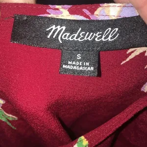 Madewell S red floral button down back blouse thumbnail 3
