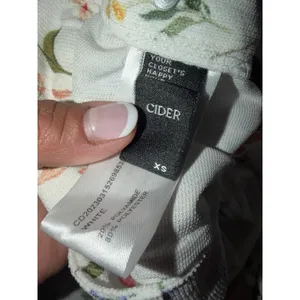 Cider XS Floral Corduroy Romper Cream Overalls Short thumbnail 3
