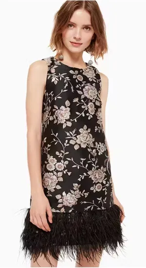 Kate Spade‎ Madison Avenue Pamella Chinoiserie Feather Hem Dress thumbnail 1