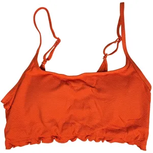Aerie Textured Orange Scoop Neck Bikini Top M‎ NWT thumbnail 1