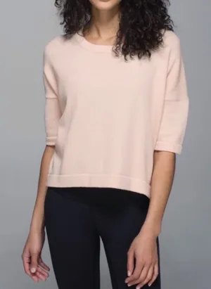 Lululemon Bhakti Reality‎ Short Sleeve Top Women's Large Pink Knit Relaxed Fit thumbnail 1